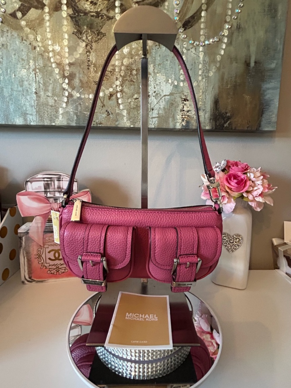 NWT! Michael Kors Zoe Small Leather Convertible Slim Shoulder Bag